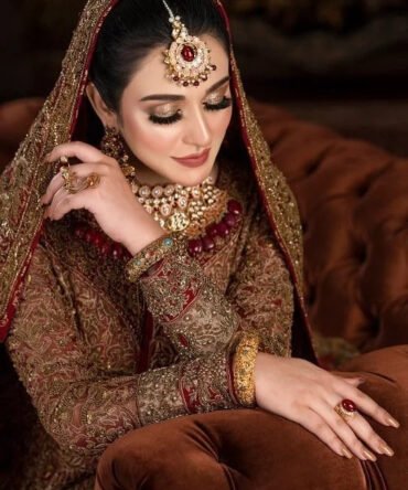 Traditional Embellished Ensemble with a Handcrafted Shawl