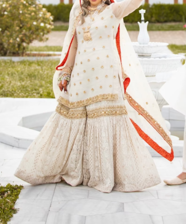 Pakistani Wedding Bridal Gharara Dress For Nikkah Ceremony