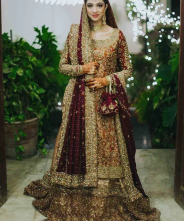 Embellished Net Ensemble with Zurbuff Farshi Sharara and Dupatta