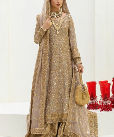 A Bridal Masterpiece in Ash Grey and Gold