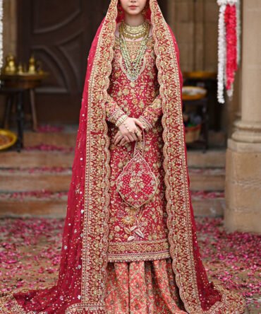 Timeless Red and Gold Bridal Ensemble