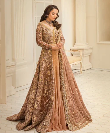 Walima Dress in Plum Bridal Gown Lehenga