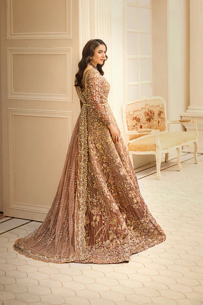 Walima Dress in Plum Bridal Gown Lehenga - Image 5