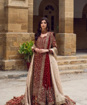 Red Bridal Lehenga and Kameez Pakistani Wedding Dress