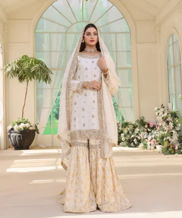 Silk Wedding Gharara Set 3 Piece for Nikkah outfits