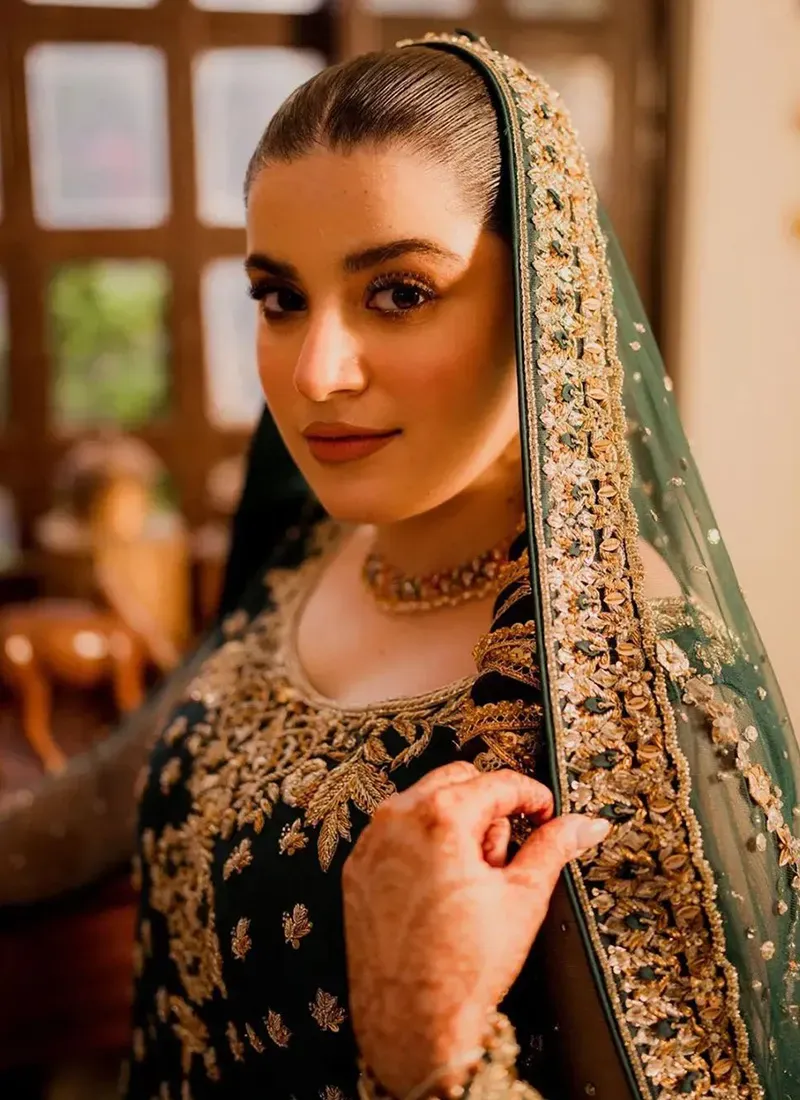 Radiant in Green 🌿 Bridal Sharara Dreams for Mehndi - Image 5