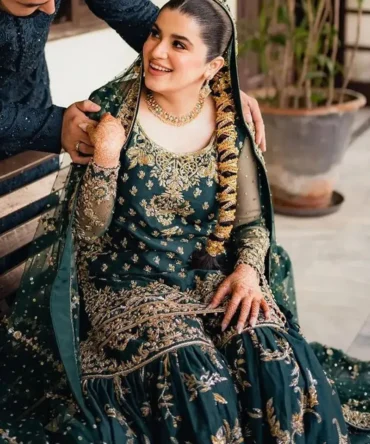 Radiant in Green 🌿 Bridal Sharara Dreams for Mehndi