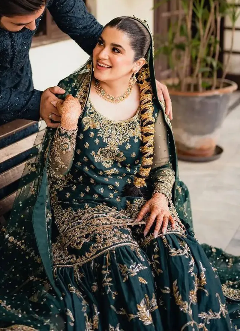Radiant in Green 🌿 Bridal Sharara Dreams for Mehndi