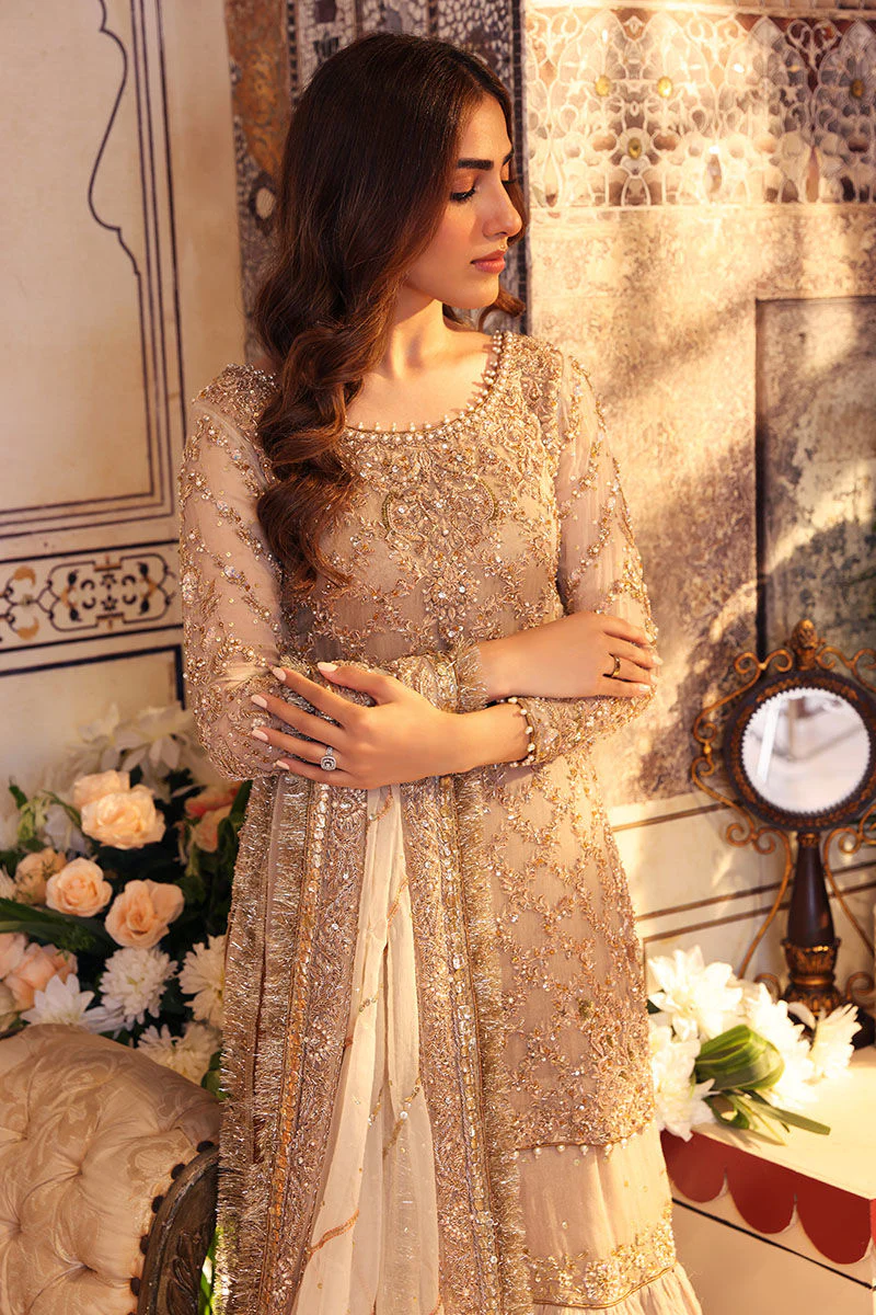 Pakistani Bridal Dress in Gharara Kameez Dupatta Style for Nikkah - Image 4