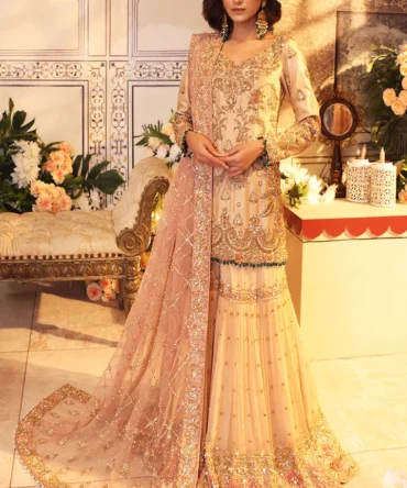 Royal Pakistani Bridal Gharara with Kameez and Dupatta FOR Nikkah
