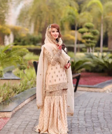 Bridal Gharara Dress for Nikah Elegant Hand Embroidered Ensemble