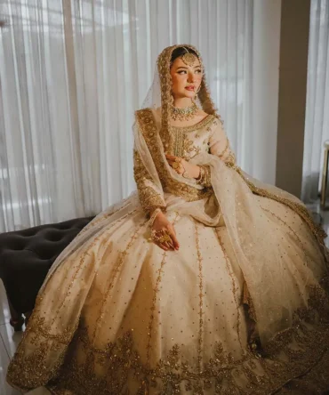 Malik Wears Hand Embellished Pakistani Bridal Dress – Zardozi, Dabka, Naqshi & Resham – Nikkah, Baraat