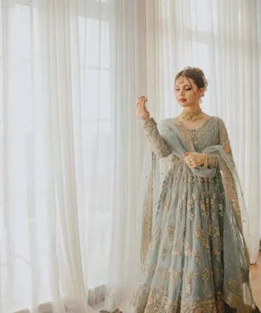 Designer Pakistani Bridal Dress – Malik Wears Hand Embellished Zardozi, Dabka & Resham – Perfect for Nikkah, Baraat, Walima
