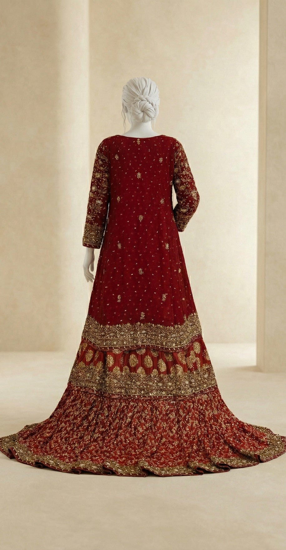 Durr e Nayab | Farshi Lehenga | Red - Image 2