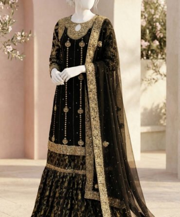 Kehkashaa | Farshi Lehenga | Black