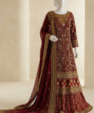 Durr e Nayab | Farshi Lehenga | Red
