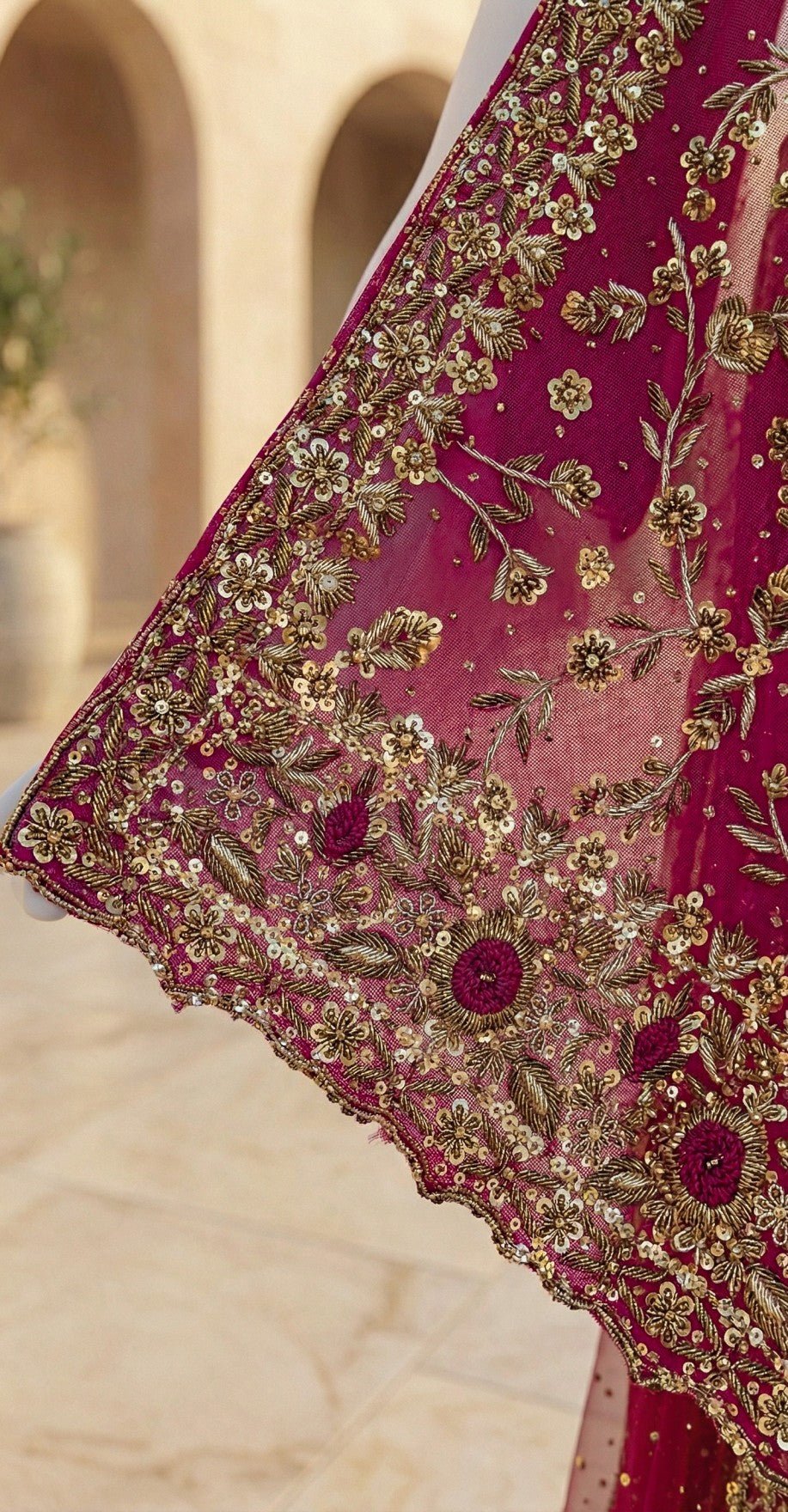 Durr e Fishan | Farshi Lehenga | Red - Image 4