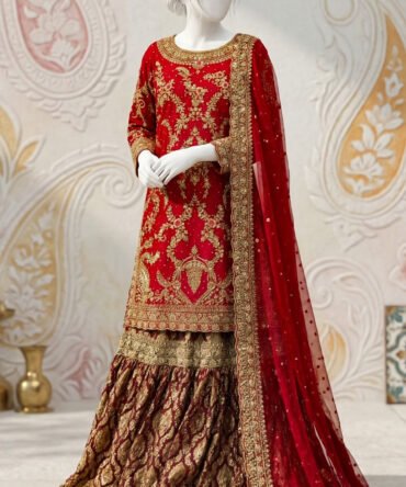 Darakhshaa | Farshi Lehenga | Red
