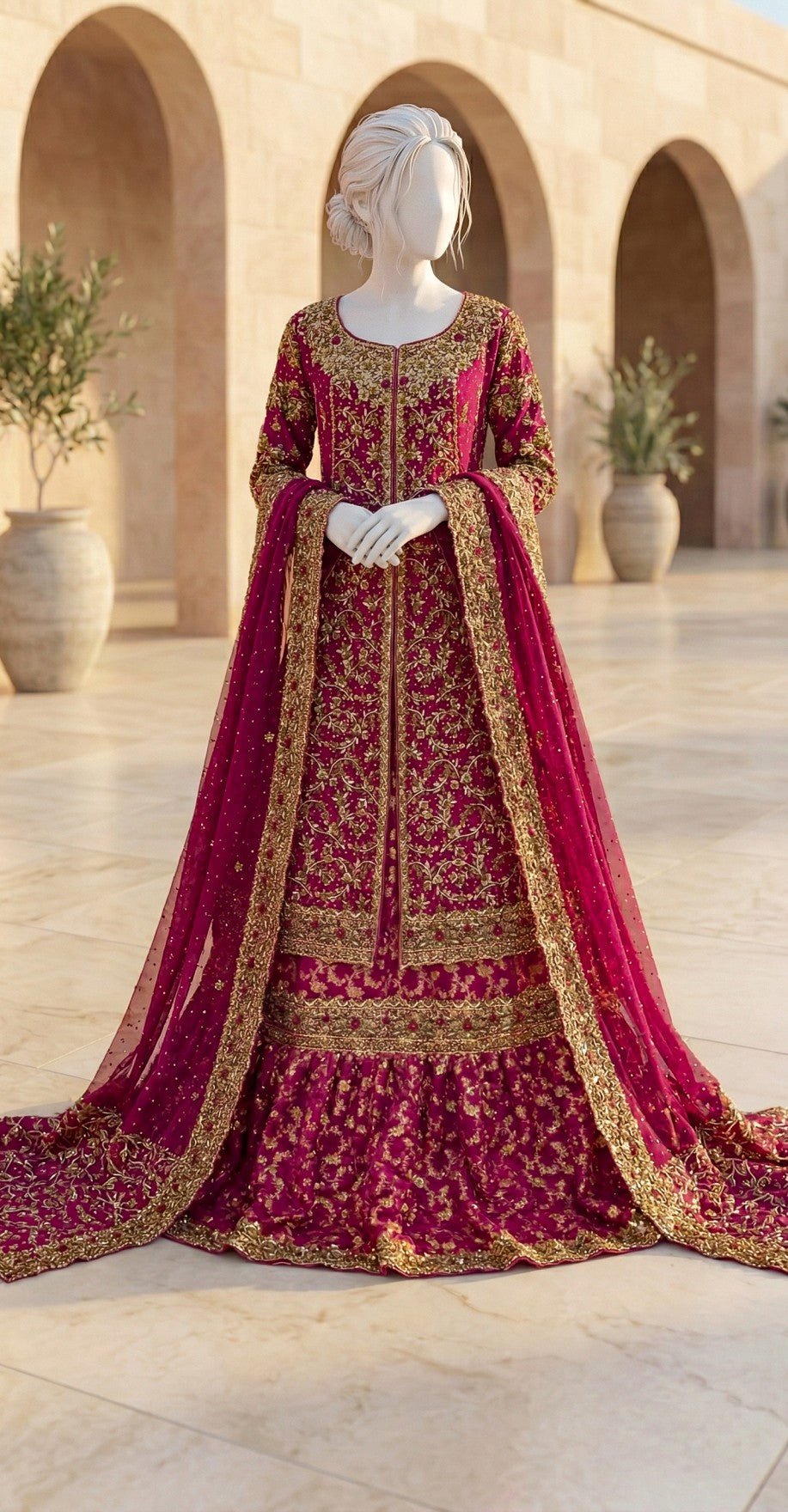 Durr e Fishan | Farshi Lehenga | Red