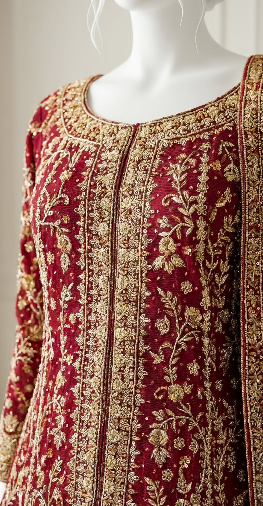 Nikhaar | Farshi Lehenga | Red - Image 3