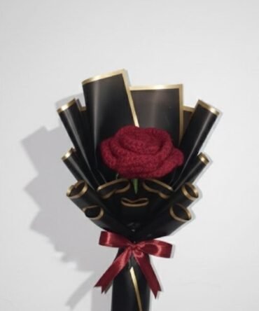 ​Crochet Rose Bouquet with premium wraaping - Handmade Flower Bouquet - Best Gift - Single Rose